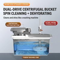 Sistema de Deshidratación Centrífuga Turbo de Doble Accionamiento Manos Libres, Fácil Extracción de Agua, Escurridor Automático para Mopa Húmeda y Seca, Cubo Giratorio para Limpieza de Suelos