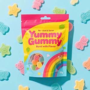 Sacs de chewing-gum refermables au design personnalisé 1g-14g Pochette debout durable avec fermeture à glissière étanche à l'humidité Mylar de qualité alimentaire - Product Image 2