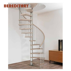 Scala a chiocciola per Tiny House con corrimano in PVC nero e gradini a griglia per spazi ridotti - Product Image 5