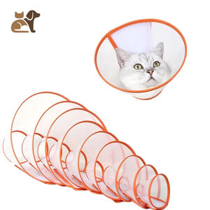 Kerah Pelindung Anjing dan Kucing Model Elizabethan dari Plastik <span class=keywords><strong>PU</strong></span>, Motif Polos Lucu, Lembut, Baru, untuk Pemulihan - Product Image 1