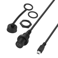 Bochara USB Mini 5-Pin Stecker auf Buchse Armaturenbrett Einbau-Verlängerungskabel für Auto LKW Boot Motorrad 30cm