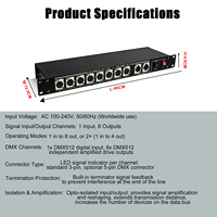 Répartiteur DMX512 RDM 8 canaux de haute qualité, amplificateur de signal opto-isolé pour éclairage de scène LED RGBW, discothèque, bar, KTV, spectacle