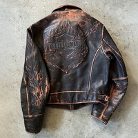 Veste en cuir véritable pour homme YSJY OEM personnalisée, automne-hiver, col à revers, style motard, cuir de vachette tanné végétal, vintage