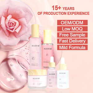 Set per la cura della pelle rosa di bellezza organico per lo sbiancamento del viso Anit invecchiamento antirughe viso olio siero Toner crema per la cura della pelle Set - Product Image 6