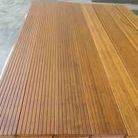 Revêtement de terrasse en bambou neutre en carbone de 25mm x 140mm Surface antidérapante rainurée Utilisation durable avec technologie exclusive