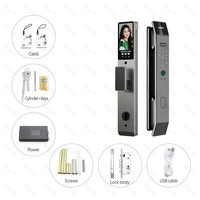 Cerradura Inteligente Biométrica con Huella Dactilar y Reconocimiento Facial Totalmente Automática AISUO, con Desbloqueo por Código para Puerta de Madera, Wi-Fi, Aplicación Tuya