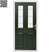 Puerta Moderna de Material Compuesto GRP con 2 Paneles, Puertas y Ventanas Exteriores de Material Compuesto de Aluminio y Madera