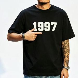 Camiseta Negra de Manga Corta <span class=keywords><strong>Fear</strong></span> 1997, Deportiva, Casual, Cuello Redondo, Corte Regular, 100% Algodón, por Huzaifa Products God - Product Image 5