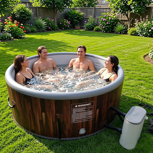 Spa gonflable personnalisé, <span class=keywords><strong>jacuzzi</strong></span> rond, 4-6 personnes, taille familiale, bain à remous avec <span class=keywords><strong>pompe</strong></span>, extérieur - Product Image 1