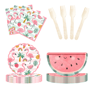 Platos de Papel Ovalados Desechables con Diseño de Flamenco DAMAI, Decoración para Fiestas, Suministros para Fiestas de Cumpleaños, Juego de Vajilla - Product Image 5