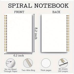 Cheap White A3 Leather Spiral Line Ruled Address <b>Book</b> <b>School</b> Supplies - Product Image 2