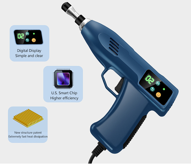 Chiropractic Instrument Adjusting Tools Electric Chiropractic White Blue Gold Impulse Adjusting Instrument W/ 10 Heads