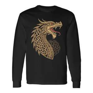 Camiseta de manga larga Viking Ouroboros Jrmungandr Knotwork Dragon - Product Image 1