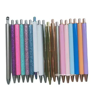 Riutilizzabile UV DTF Chrome Blank assemblare resina strass epossidica vinile Wrap nuova penna in acciaio inossidabile Glitter fai da te Blanks Pens