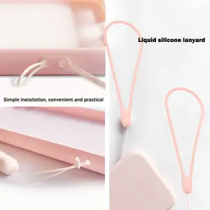 Liquid Silicone Phone Case For Huawei P40 Lite P30 P20 Lite Pro Mate 40 30 20 Pro With Strap Soft Solid Color Back Cover