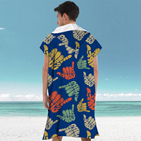Serviette de bain à capuche en daim microfibre personnalisée de haute qualité Poncho de surf jetable imprimé coloré serviette de plage personnalisée