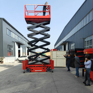 RST L049 Platform kerja Aerial pria, Lift gunting mendorong sendiri kecil hidrolik listrik 4m 6m 8m 10m 12m 14m Genie JLG - Product Image 3