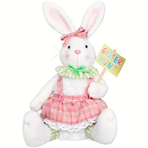New Easter bunny doll creative sitting posture holding radish holding brand atmosphere decoration doll gift