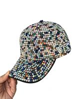 Casquette de baseball entièrement recouverte de strass, chapeau scintillant en cristal, casquette de sport ajustable à visière incurvée unisexe