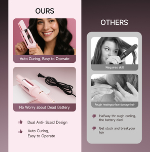 PRITECH Tùy Chỉnh Gốm Tráng 32Mm Sắt Curling Wand Điện Tự Xoay Tóc <span class=keywords><strong>Curler</strong></span> Tự Động Curling Sắt Chuyên Nghiệp - Product Image 6