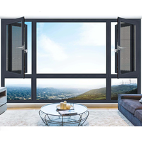 Ventana Abatible de Aluminio para Exterior, Moderna, de Fábrica Directa, con Rotura de Puente Térmico, Doble Acristalamiento Templado, Eficiente Energéticamente, para Baño