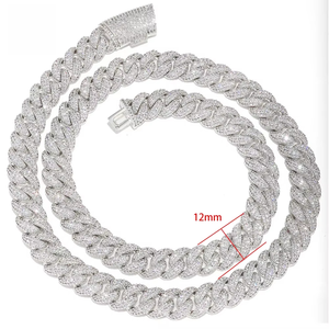 Quà tặng trang sức Hip Hop: Dây chuyền bạc 925 Sterling đính đá Moissanite, kiểu dáng Iced Out, dây Cuban Link cá nhân hóa - Product Image 6