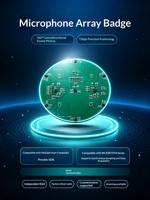 Microphone omnidirectionnel 360° pour la capture sonore, carte de développement de localisation de source sonore haute précision avec SDK