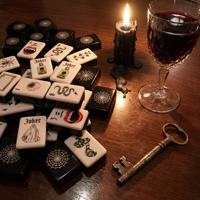Ensemble de mahjong américain luxueux - Cartes de mahjong en acrylique sur le thème d'Halloween - 160 pièces - Gravées double face