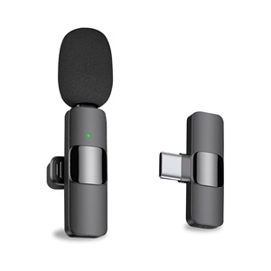 ไมโครโฟนไร้สายแบบหนีบปกเสื้อขนาดเล็ก 2.4GHz ชนิด Type C USB สำหรับโทรศัพท์มือถือ Android, iPhone, iOS และ iPad - Product Image 1
