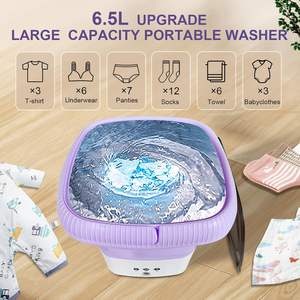 Lavadora Portátil Plegable con Secadora por Centrifugado, Mini Lavadora Automática para Ropa Interior y Calcetines con Centrifugadora, Gran Capacidad de 6L - Product Image 3