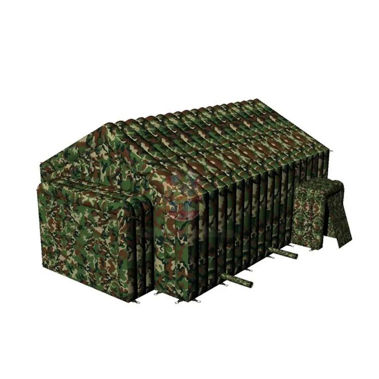Customizable Camouflage Color Slope Roof Tent 20mx10m Inflatable Air Supported Building Structure With Blower