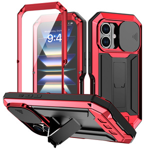 Custodia Protettiva Robusta in Metallo Antiurto con Supporto Pieghevole e Copriobiettivo Scorrevole per <span class=keywords><strong>iPhone</strong></span> 16 Pro Max - Vendita all'Ingrosso - Product Image 1