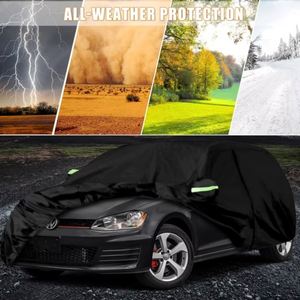 Funda Impermeable para Coche, Reemplazo Personalizado para VW <span class=keywords><strong>Golf</strong></span> 2003-2025 con Puerta con Cremallera y Bandas Antiviento para Protección Contra Nieve, Lluvia, Polvo y Granizo - Product Image 4