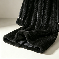 Manteau long en fausse fourrure de vison pour femme, noir, motif chevron, col montant en vison doré, col et poignets perlés à la main, coupe ample, chaud, hiver, luxe, vêtement d'extérieur en fourrure