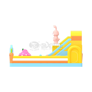 Château Gonflable Vibrant Rabbit Paradise avec Toboggan et Décoration Carotte pour <span class=keywords><strong>Location</strong></span> Commerciale de Structures Gonflables pour Enfants en Extérieur - Product Image 5