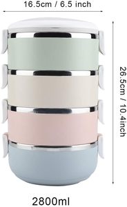 Stainless Steel <b>Insulated</b> Foldable Bento <b>Lunch</b> <b>Box</b> for Kids Students & Adults-over 3-Tier Eco-Friendly Tiffin <b>Box</b> - Product Image 5