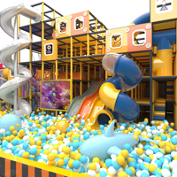 Aire de jeux intérieure de 9 m de hauteur avec toboggan en spirale et structures de jeu multi-niveaux |   Équipements d'amusement commerciaux pour enfants