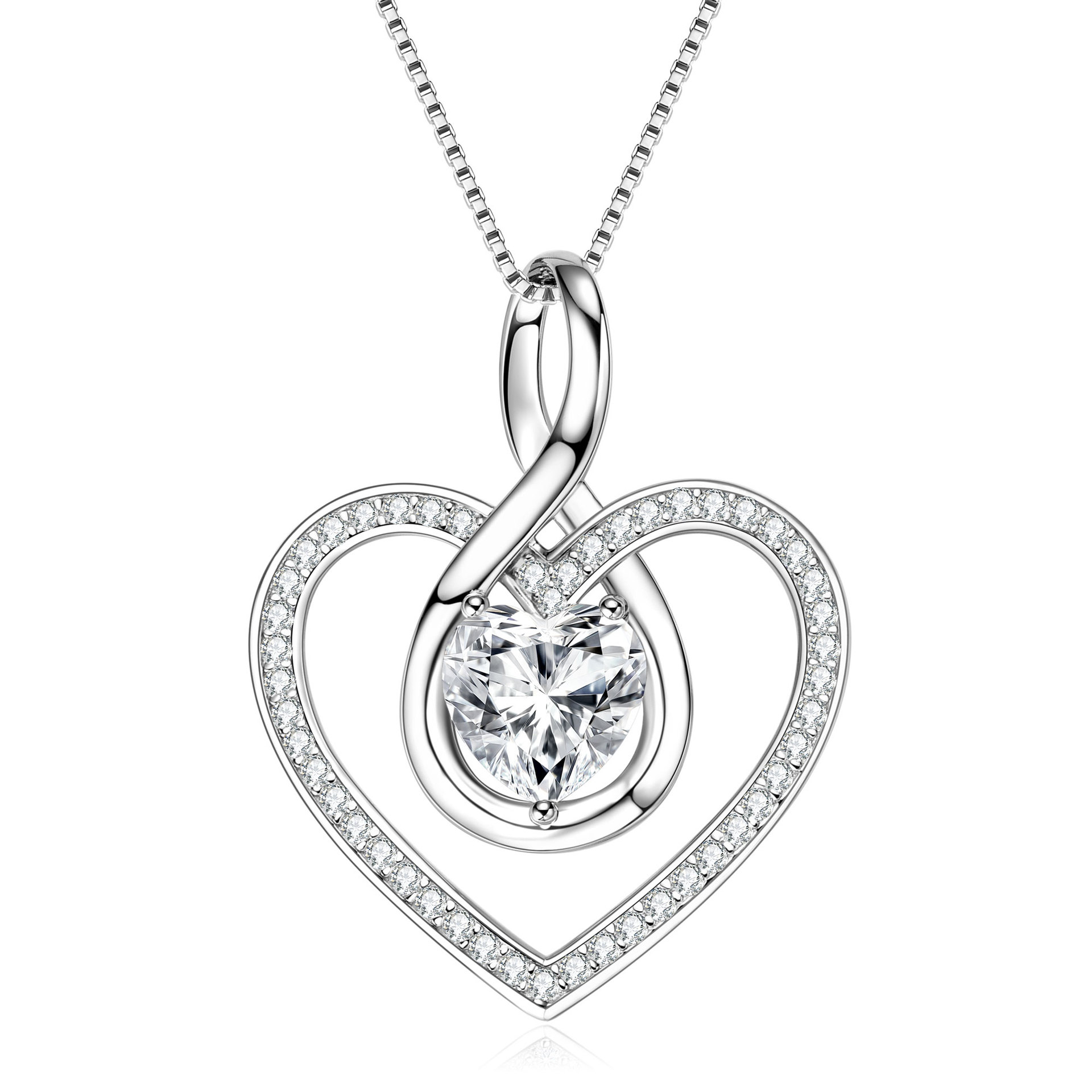 Collier coeur[KPlatinum]8x8mm