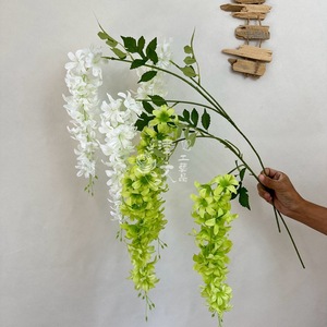 Guirlande murale de glycine artificielle en soie de Tianjin, fleur de mariage, branche unique multicolore - Product Image 3