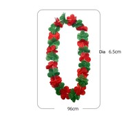 Karangan Bunga Plastik Merah-Hijau Natal, Kalung Bunga Luau Musim Dingin Untuk Pesta Bertema Natal, Suvenir Liburan Natal