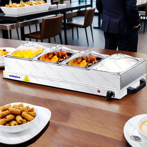 <span class=keywords><strong>Chauffe</strong></span>-Plats Électrique Professionnel Commercial en Acier Inoxydable, Plateau <span class=keywords><strong>Chauffe</strong></span>-Aliments à 4 Bacs pour Buffet - Product Image 1