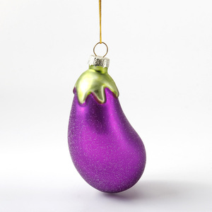 Giáng sinh trang trí Giáng sinh cây thủy tinh trang sức thân thiện với môi trường cà tím long lanh Rau Vườn thực phẩm thổi thủy tinh - Product Image 3