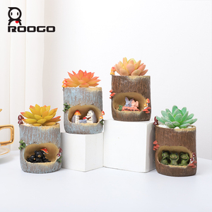 Vente en gros de jardinière miniature en résine rustique à grain de bois <span class=keywords><strong>souche</strong></span> de jardin <span class=keywords><strong>d</strong></span>écorative avec histoire de fée <span class=keywords><strong>d</strong></span>'animal et de maison <span class=keywords><strong>d</strong></span>'<span class=keywords><strong>arbre</strong></span> pour un usage domestique - Product Image 5