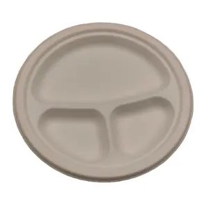 Customizable Disposable Oval And Round Plates Environmentally Friendly Bagasse Material For Parties