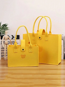 Sac <span class=keywords><strong>tendance</strong></span> 2024 nouveau ours personnalisé imprimé petites femmes sac à main grand shopping fourre-tout sacs en feutre avec logo personnalisé - Product Image 6