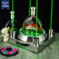 Bouteille de Champagne LED Rechargeable, pièces, Rechargeable, en acier inoxydable, glamour, affichage avec éclairage Laser