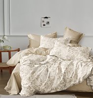 Parure de lit en polyester à imprimé feuilles, housse de couette grise botanique avec taies d'oreiller, linge de lit doux en microfibre pour la maison, l'hôtel, vente en gros