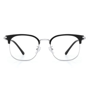 Lunettes de vue carrées demi-cerclées pour hommes Danyang 8077, verres PC anti-UV, montures de lunettes professionnelles - Product Image 1