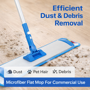 MSJ Mop Piatto in Microfibra da 24'' per Pulizia Commerciale con Manico Lungo in Alluminio per Pulizia Magazzini - Product Image 1