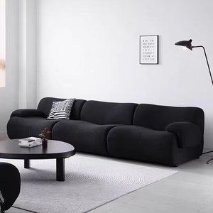 โซฟาคู่ผ้าขนาดเล็ก, ชุดโมดูลาร์สีดำย้อนยุค, สามที่นั่ง, มินิมอลอิตาลี, ตุ๊กตากำมะหยี่, นักออกแบบ - Product Image 5